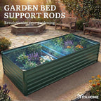 YITAHOME 6x3x2ft Large Raised Garden Bed Kit, Galvanized Metal Planter Box with Gloves, Support Rod, Outdoor Above Ground Planters for Plants, Vegetables, Flowers, Green