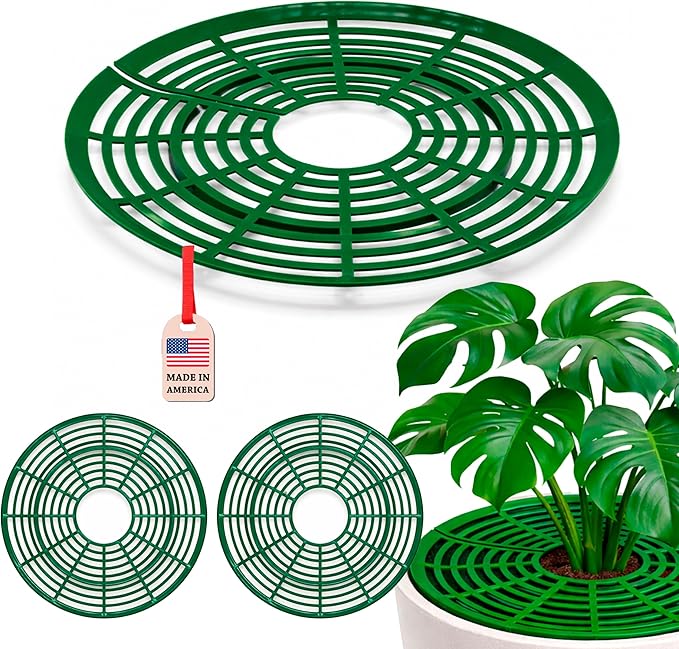 12 inch Plant Pot Cover | Soil Cover for Plants (One Piece Design) | 3 Pack | Dark Green | No Stakes or Assembly Needed | Perfect for Covering Plants from Animals | Made in USA