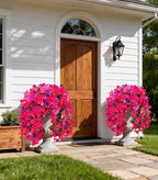 HyeFlora Bougainvillea Artificial Hanging Flowers Plants for Outdoors Decoration, 2pcs Fake Flowers Silk Bougainvillea Vines Realistic UV Resistant Faux Flowers for Outdoor Planters Porch Patio, Mix