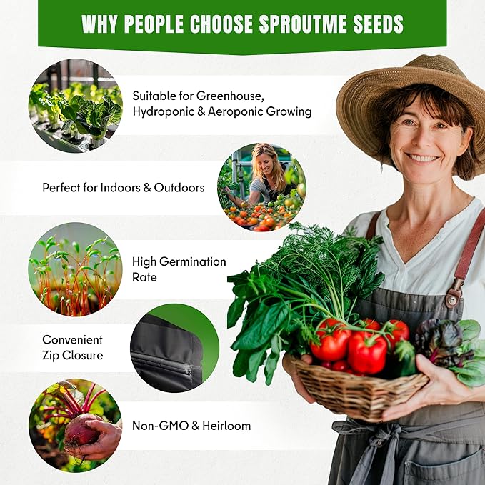 20 Vegetable + 15 Lettuce & Salad Greens + 15 Sweet & Hot Pepper Seeds Variety Pack Bundle 11950+ Non-GMO Heirloom Garden Seeds for Planting