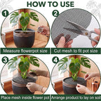 Livious 6 Pcs Plant Pot Grids Protectors from Cats,Squirrels Digging and Animals,11.8 Inch Cuttable Plant Pot Soil Covers for Outdoor Indoor,Adapts to Different Pot Sizes