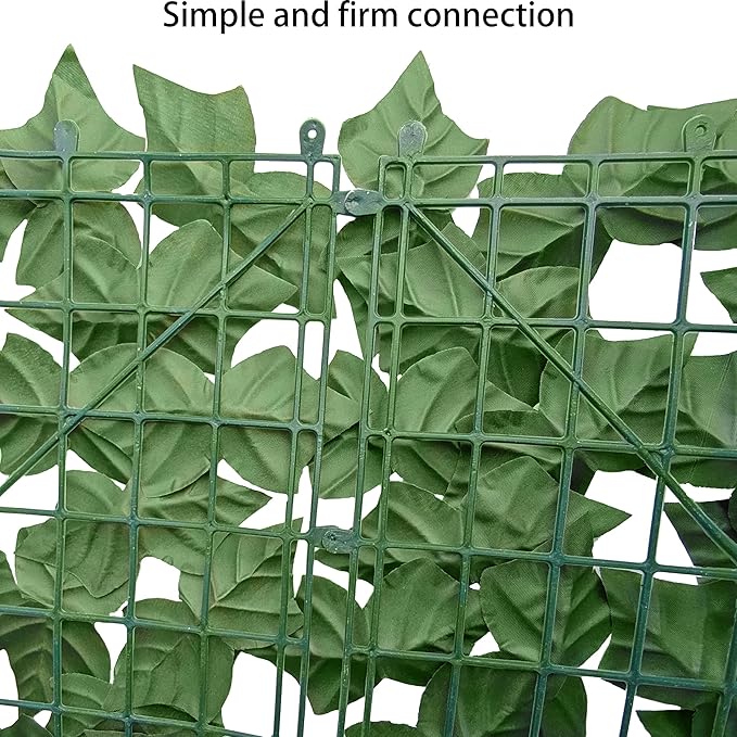 ODTORY Artificial Fence Privacy Screen: 4FT x 20FT UV-Anti Faux Greenery Backdrop Ivy Chain Link Shades Panels for Patio, Balcony, Garden,Deck,Backyard Indoor Outdoor Green Wall Decor