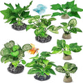 GOZILLA Silk Fish Tank Plants,Reptile Artificial Plant,Reptile Plants for Terrarium,Aquarium Decorations Accessories Set,Resin Driftwood Artificial Silk Aquarium Plant for Fish Tank.(8PCS/A-Set)