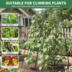 2 Pack Cucumber Trellis, 71" High Foldable A-Frame Garden Trellis for Raised Bed Garden Grow Support with Plant Support Clips Ties for Cucumber,Tomato, Climbing Plants and Flowers