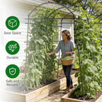 Garden Arch Trellis for Climbing Plants, Adjustable Tunnel Trellis 7.4FT Tall & 5.7 FT Depth, Metal Plant Support Garden Trellis Arch for Outdoor Climbing Vine,Vegetable, Fruit, Flower