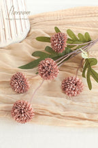 Floroom 5pcs Dusty Rose Faux Silk Mums Artificial Flowers, Bulk Fake Small Mini Chrysanthemums with Stems for DIY Wedding Centerpieces Floral Arrangements Vase Fillers Home Decorations