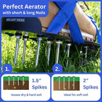 Briliantwerk Lawn Aerator with Adjustable Straps - for Lawn Aeration or as Screed Shoes - Lawn Aerator Shoes as Perfect Aerator Lawn Tool - incl. Two Nail Lengths - Lawn dethatcher - epoxy Shoes