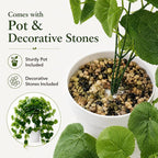 36" Faux Hanging Ivy Plant in Minimalist White Pot, Fake Pothos Artificial Hanging Plant with 168 Lush Leaves & Pebble Topping, Fake Greenery for Shelf Bathroom Office Decor, 1 Pack