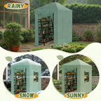 Devoko Walk-in Greenhouse, Instant Pop Up Green House for Outdoors with Zippered Door and 2 Roll-up Windows, PE Cover, Portable and Easy Assemble (Green, 6x4 Feet)
