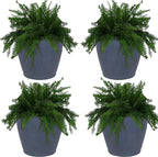 Sunnydaze 24-Inch Anjelica Large Plastic Pot for Plants - Outdoor Double-Walled Large Plastic Planter with Drillable Drainage Holes - Slate - 4pk