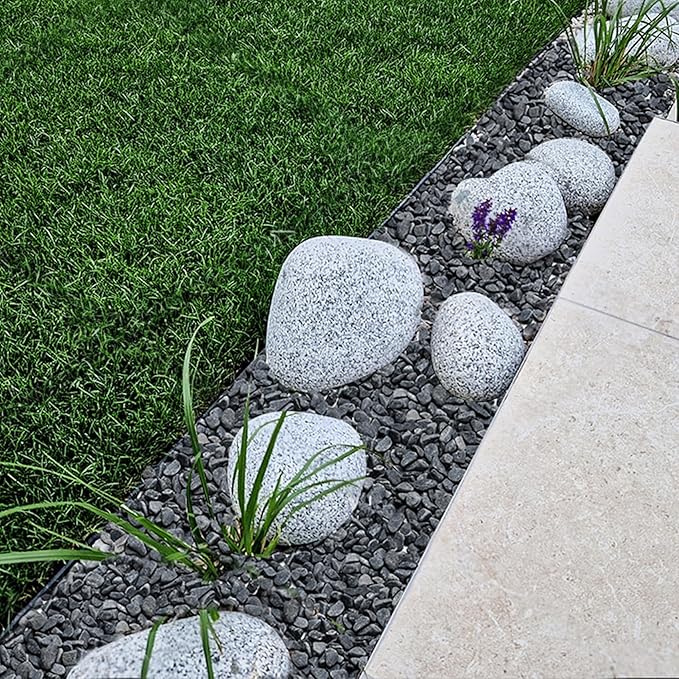 Mr. Fireglass Natural Decorative Gray Bean Pebbles, 1/5" Gravel Size River Rocks for Plants, Garden, Landscaping, Aquariums and Outdoor Decor (5-lb Bag)