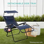 Best Choice Products Folding Zero Gravity Outdoor Recliner Patio Lounge Chair w/Adjustable Canopy Shade, Headrest, Side Accessory Tray, Textilene Mesh - Sunflower Yellow