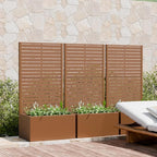 Casaphoria Metal Raised Garden Bed with Trellis, 59"x30"x12" Planter Box for Climbing Plants, Vegetables & Vines, Features Drainage Holes and Privacy Screen (Black-Louvered)