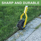 BARAYSTUS Wheel Rotary Edger Lawn Tool, Grass Edge Trimmer, Sidewalk Manual Lawn Edger, Strong 3 Sections Stainless Steel Handle with Cushion Grip, 58.3-Inch