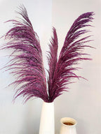 Pampas Grass Decor Tall,Long Pampas, Large Pompas Floral, Elegant Feather Flowers for Wedding Decorations, Living Room Decor (Natural Purple, 4pcs 43.3"(110cm))