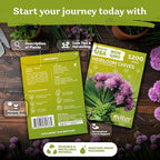 KVITER 1200 Chive Seeds (Allium schoenoprasum) - Know as Onion or Garlic Chives Chives, Mild Flavor -Non GMO & Heirloom Herb Seeds for Planting in Outdoor & Indoor Garden, Borders, Containers