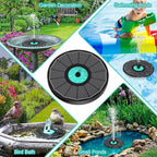 Solar Fountain Cyan Flower, Upgrade 3.5W Solar Bird Bath Fountains, Solar Powered Water Fountain with 7 Nozzles, 4 Fixed Pipes for Hummingbirds, Bird Bath, Garden, Pool, and Pond