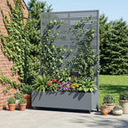Casaphoria Metal Raised Garden Bed with Trellis and Wheels, 72"x47"x16" Arched Planter Box for Climbing Plants, Vegetables & Vines, Features Drainage Holes and Privacy Screen, Grey-Harold