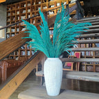 Pampas Grass Decor Tall,Long Pampas, Large Pompas Floral, Elegant Feather Flowers for Wedding Decorations, Living Room Decor (Natural Teal, 4pcs 43.3"(110cm))