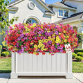 Alupssuc 48 Bundles Artificial Flowers for Outdoors Decoration, UV Resistant Silk Faux Daisy Spring Fake Plastic Plants Greenery for Outside Indoor Yard Home Porch Window Box Decor(Upgrade 4 Colors)