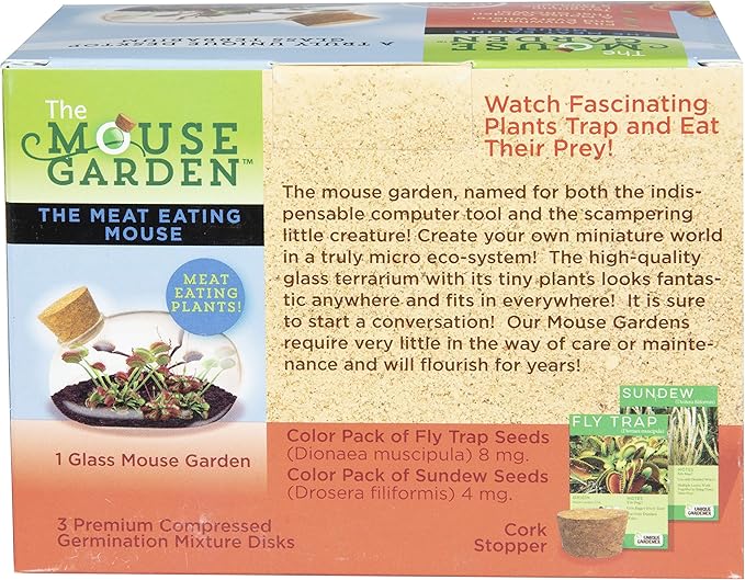 Grow Your Own Carnivorous Mouse Garden with Our Glass Terrarium Starter Kit - Fun and Easy to Grow Complete Supplies Included - Plant A Mini Garden That Will Last for Years - Great for Home Or Office