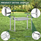 Garden Kneelers Seat, Stable and Save Anti-Tipping Design 10.2" Wider Garden Kneeler and Seat with Handle, Heavy Duty Gardening Stool for Seniors, Gardening Weeding Bench for Gardeners Parents - Gray
