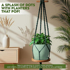 Utopia Home - Spotty Plant Pots Indoor with Drainage - 7/6.6/6/5.3/4.8 Inches Flower Pots - 5 Pack Plastic Planters - Ideal for Stocking Stuffers - (Speckled Mint, Pack of 5)