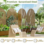 Casaphoria Metal Raised Garden Bed with Trellis and Wheels, 72"x47"x16" Arched Planter Box for Climbing Plants, Vegetables & Vines, Features Drainage Holes and Privacy Screen (Brown-Louvered)