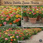 754+ Zinnia Dahlia Seeds, Pack for 2026 USA Premium Non-GMO Flower Seeds, Vibrant Zinnia Elegans for Pollinator Gardens, Borders & Containers, Easy-to-Grow Outdoor Blooms