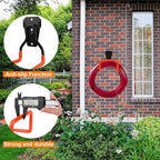 PeoMev Garden Hose Holder Wall Mount Heavy Duty Garden Hose Hanger Free Standing Metal Hose Rack for Outside Yard and Garage