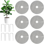 6/12 Pcs 11.8" Plant Protector from Cats Indoor with 6 Pcs Metal Stakes, Cuttable Pot Cover from Animals