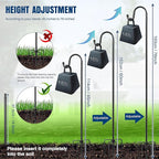 Ottsuls Shepherd Hooks with 5 Prongs Base for Outdoor - 76 Inch Adjustable Bird Feeder Pole for Outside Hanging, Garden, Hummingbird Feeder, Plant Baskets, Solar Light Lanterns, Wedding Decor (1 Pack)