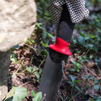 Root Slayer 16211 Garden Soil Knife with Serrated Blade for Digging, Weeding and Root Cutting, Steel Tool, Red