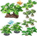 GOZILLA Silk Fish Tank Plants,Reptile Artificial Plant,Reptile Plants for Terrarium,Aquarium Decorations Accessories Set,Resin Driftwood Artificial Silk Aquarium Plant for Fish Tank.(11PCS/A-Set)