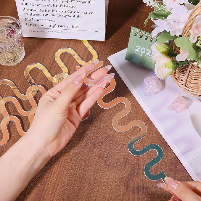 CHGCRAFT 4pcs Colorful Acrylic Wave Trellis Garden Trellis for Decorative Potted Climbing Vines and Flowers for Indoor and Outdoor Use, Wave