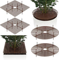 Nuanchu 6 Pcs Plant Pot Covers Grid Soil Protector from Animals 11.8" Cuttable Flower Protector Cat Digging Stopper Plant Pot Cover with Stakes for Indoor Outdoor Gardening, Round Square(Brown)