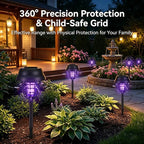 4 Pack Upgraded Solar Bug Zapper Outdoor Waterproof Mosquito Repellent Outdoor Patio Mosquito Trap & Killer for Moths, Gnats, Flies, Small Flying Insect, Fly Zapper Solar Powered for Garden,Backyard
