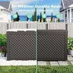 PatioZen 110 Gallon Resin Deck Box, Lockable Patio Outdoor Storage Box for Furniture, Garden Tools and Tools Storage, Waterproof Outside Storage Boxes - Patterned black