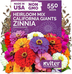 KVITER 550 California Giant Zinnia Seeds for 2026 (Zinnia Elegans) – Heirloom & Non GMO Double Blooms, Pollinator Magnet – Ideal Flower Seeds for Planting in Garden, Containers, Cutting Beds