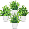 Der Rose 4 Pack Fake Plants Small Artificial Plants in Pots Faux Plants Indoor for Home Kitchen Table Bathroom Decor Accessories