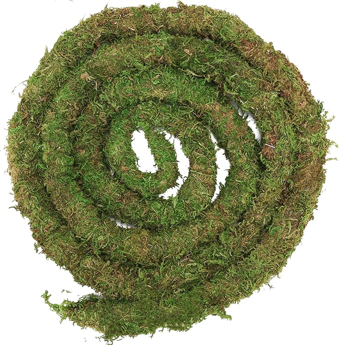 USMOLA Moss Vine for Reptiles, Bendable Climbing Vines Reptile Tank Accessories, Natural Moss Rope for Leopard Gecko, Lizard, Snake, Chameleon, Frog Terrarium Decor (Jungle Green, 6.5 FT)