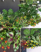 Ouddy Decor 18 Pcs Artificial Plants Outdoor, Fake Boxwood Plants UV Resistant Artificial Flowers Greenery Stems Faux Shrubs for Indoor Outdoor Porch Patio Garden Spring Summer Home Decor