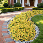 24 Bundles Artificial Flowers for Outdoors Fake Silk Flowers UV Resistant Faux Plants Eucalyptus for Spring Summer Decoration Planters Table Vase Garden Yard Porch Window Home Decor, Yellow