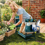 SUPER DEAL Folding Garden Kneeler and Seat with 2 Free Tool Pouches - EVA Foam Pad Protects Your Knees - Sturdy and Lightweight