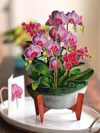 Freshcut Paper Pop Up Cards, Orchid Oasis, 12 Inch Life Sized Forever Flower Bouquet 3D Popup Greeting Card, Anniversary Card, Mother's Day, Blank Notecard & Envelope