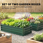 Outsunny Galvanized Raised Garden Bed, 4' x 2' x 1' Metal Planter Box, for Growing Vegetables, Flowers, Herbs, Succulents, Green