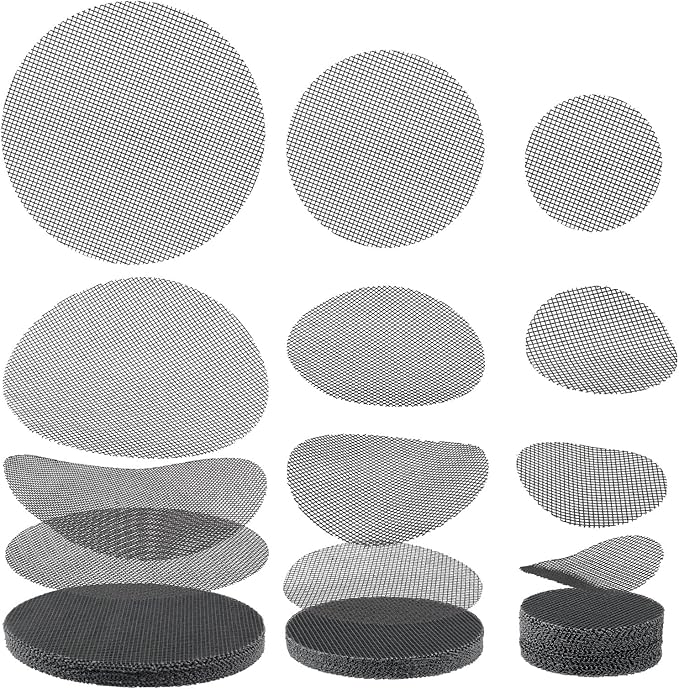 Bonsai Mesh for Plant Pot Drainage Screen 2 3 4 Inch Assorted Sizes, 100 Pcs Plastic Round Flower Pot Hole Mesh Screen Cover Pad, Planter Bottom Drainage Inserts Grid Mat for Potted Succulent