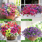 Artificial Flowers for Outdoors, 6 Bundles Fake Plants for Outside Decoration, UV Resistant No Fade, Realistic High End Silk Plastic Morning Glory for Planter Porch Patio Yard Garden