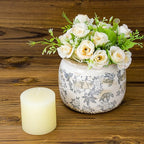 Dosayes Vintage Ceramic Ice Crack Flower Pot with Drainage Holes, Country Rustic Planters for Indoor and Outdoor,Tuscan Decor,Home,Living Room, Garden Decor, Gardening Gift (Farmhouse)