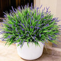 Ivydale 20PCS Artificial Plants Fake Flowers Monkey Grass for Outdoors,UV Resistant Realistic Purple Faux Greenery Shrubs Outside Decor for Home Garland Porch Patio Balcony Planter Yard Office Pathway